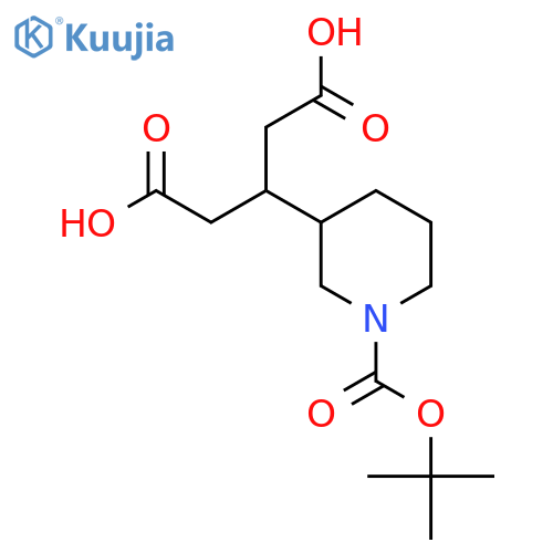 3-{1-(tert-butoxy)carbonylpiperidin-3-yl}pentanedioic acid structure