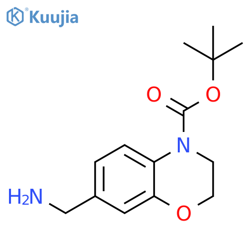 tert-butyl 7-(aminomethyl)-3,4-dihydro-2H-1,4-benzoxazine-4-carboxylate structure