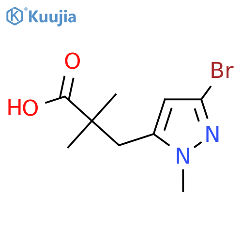 3-(3-bromo-1-methyl-1H-pyrazol-5-yl)-2,2-dimethylpropanoic acid structure