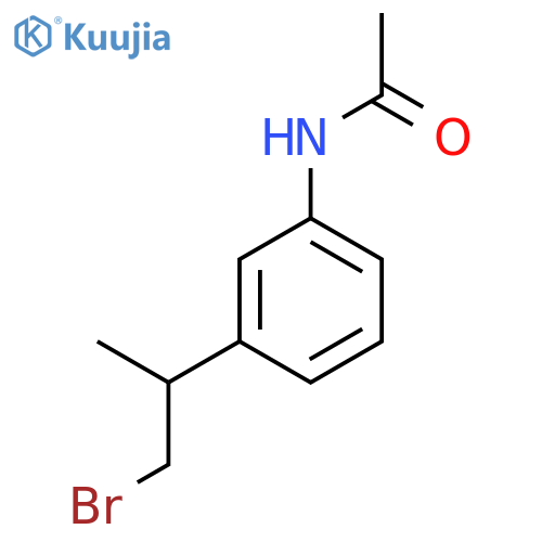 N-3-(1-bromopropan-2-yl)phenylacetamide structure