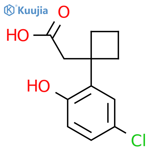 2-1-(5-chloro-2-hydroxyphenyl)cyclobutylacetic acid structure