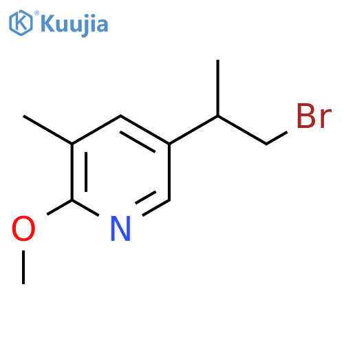 5-(1-bromopropan-2-yl)-2-methoxy-3-methylpyridine structure