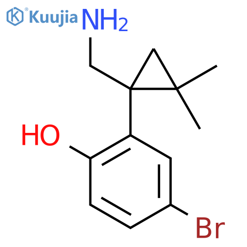 2-[1-(Aminomethyl)-2,2-dimethylcyclopropyl]-4-bromophenol structure