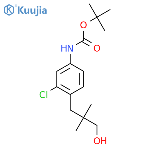 tert-butyl N-3-chloro-4-(3-hydroxy-2,2-dimethylpropyl)phenylcarbamate structure
