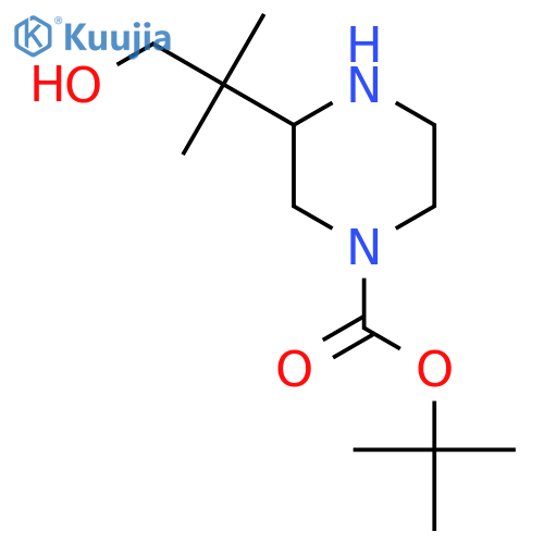 Tert-butyl 3-(1-hydroxy-2-methylpropan-2-yl)piperazine-1-carboxylate structure