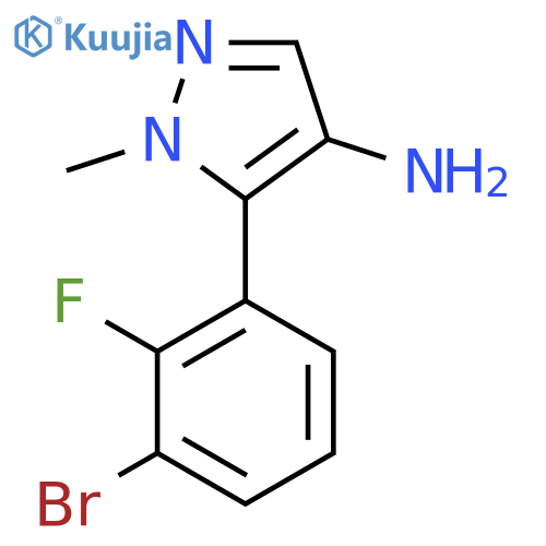 5-(3-bromo-2-fluorophenyl)-1-methyl-1H-pyrazol-4-amine structure