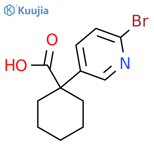 1-(6-bromopyridin-3-yl)cyclohexane-1-carboxylic acid structure