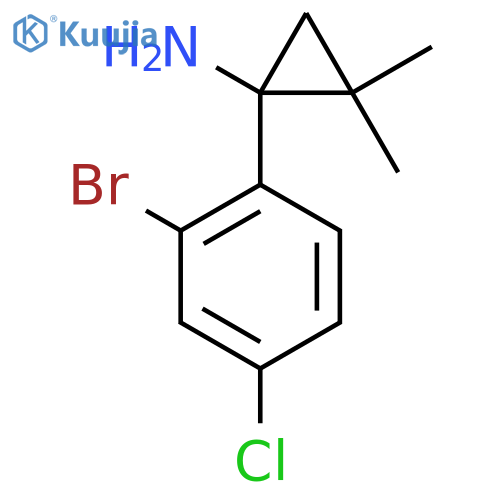 1-(2-bromo-4-chlorophenyl)-2,2-dimethylcyclopropan-1-amine structure