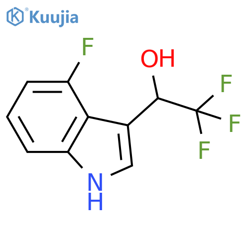 2,2,2-trifluoro-1-(4-fluoro-1H-indol-3-yl)ethan-1-ol structure