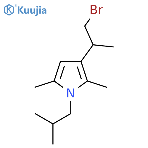 3-(1-bromopropan-2-yl)-2,5-dimethyl-1-(2-methylpropyl)-1H-pyrrole structure