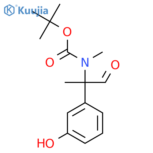 tert-butyl N-2-(3-hydroxyphenyl)-1-oxopropan-2-yl-N-methylcarbamate structure
