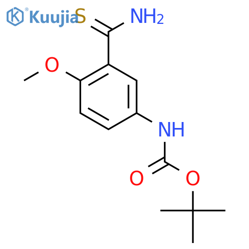 tert-butyl N-(3-carbamothioyl-4-methoxyphenyl)carbamate structure
