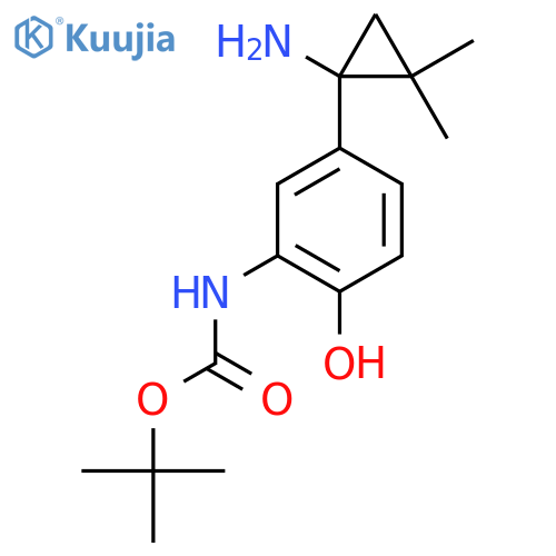 tert-butyl N-5-(1-amino-2,2-dimethylcyclopropyl)-2-hydroxyphenylcarbamate structure