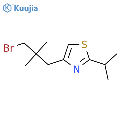 4-(3-bromo-2,2-dimethylpropyl)-2-(propan-2-yl)-1,3-thiazole structure