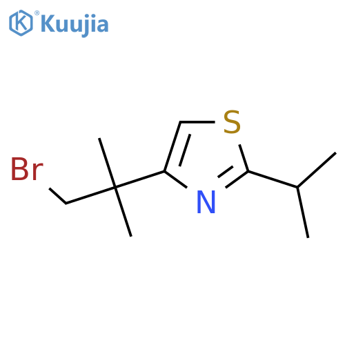 4-(1-bromo-2-methylpropan-2-yl)-2-(propan-2-yl)-1,3-thiazole structure