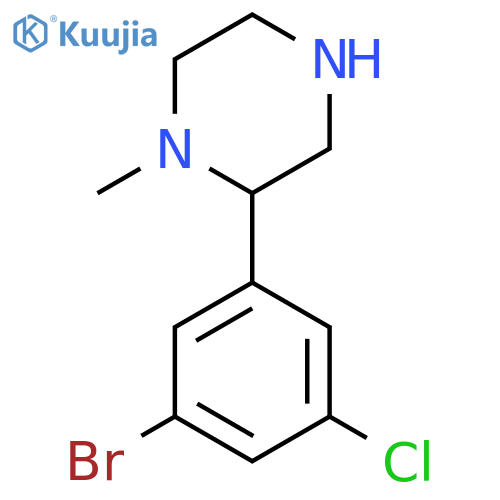 2-(3-bromo-5-chlorophenyl)-1-methylpiperazine structure