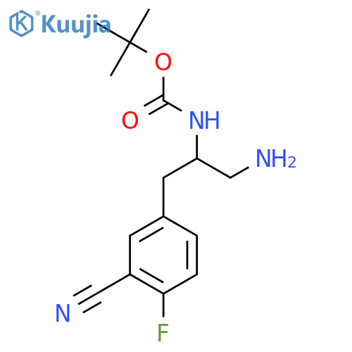 tert-butyl N-1-amino-3-(3-cyano-4-fluorophenyl)propan-2-ylcarbamate structure