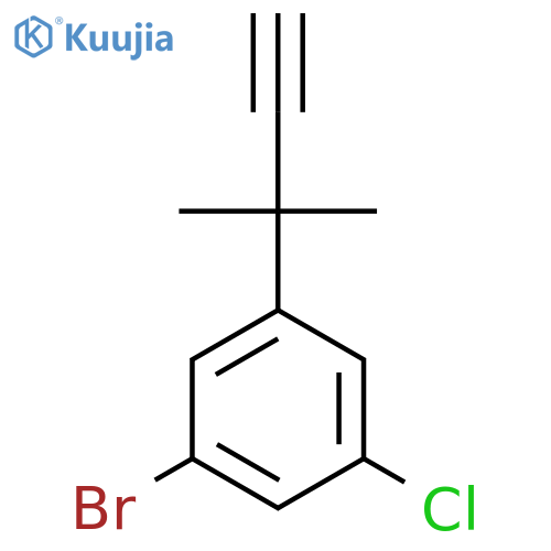 1-bromo-3-chloro-5-(2-methylbut-3-yn-2-yl)benzene structure