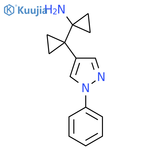 1-1-(1-phenyl-1H-pyrazol-4-yl)cyclopropylcyclopropan-1-amine structure