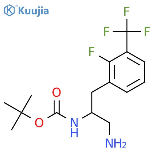tert-butyl N-{1-amino-3-2-fluoro-3-(trifluoromethyl)phenylpropan-2-yl}carbamate structure
