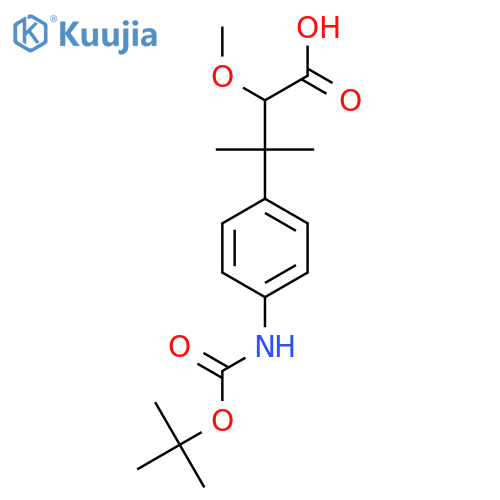 3-(4-{(tert-butoxy)carbonylamino}phenyl)-2-methoxy-3-methylbutanoic acid structure