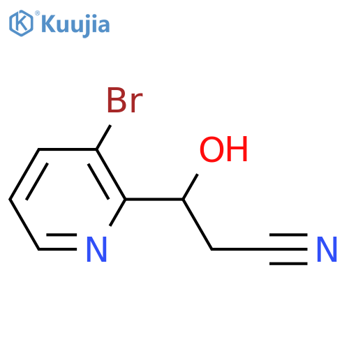 3-(3-bromopyridin-2-yl)-3-hydroxypropanenitrile structure