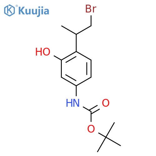 tert-butyl N-4-(1-bromopropan-2-yl)-3-hydroxyphenylcarbamate structure