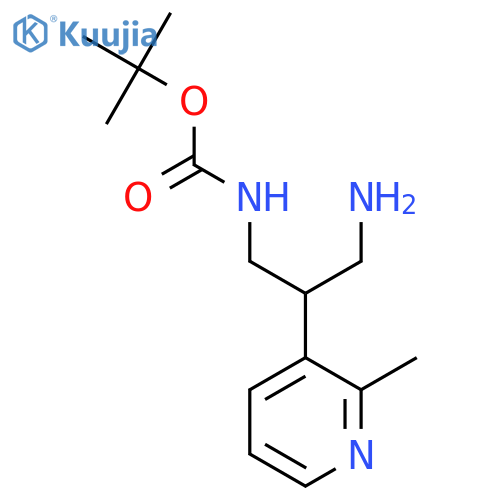 tert-butyl N-3-amino-2-(2-methylpyridin-3-yl)propylcarbamate structure