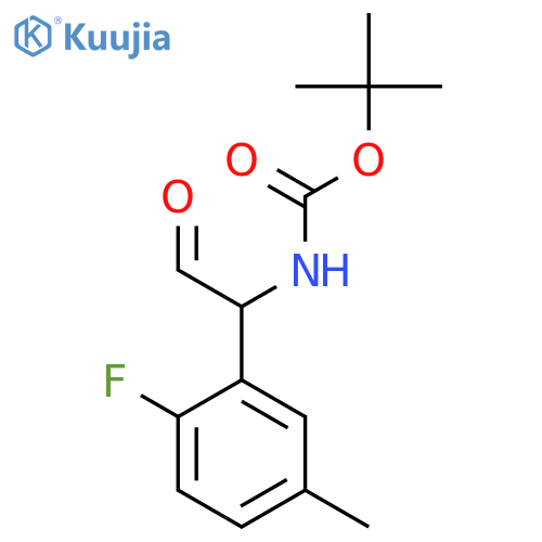tert-butyl N-1-(2-fluoro-5-methylphenyl)-2-oxoethylcarbamate structure
