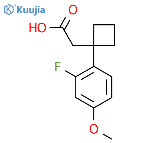 2-1-(2-fluoro-4-methoxyphenyl)cyclobutylacetic acid structure
