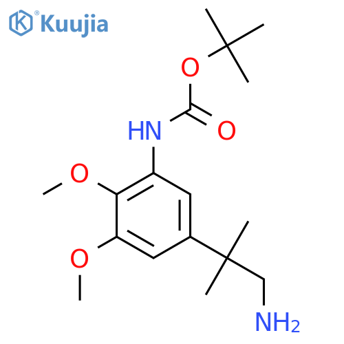 tert-butyl N-5-(1-amino-2-methylpropan-2-yl)-2,3-dimethoxyphenylcarbamate structure