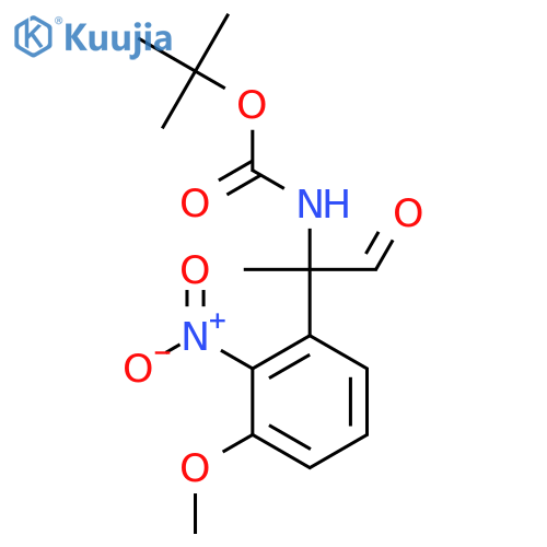 tert-butyl N-2-(3-methoxy-2-nitrophenyl)-1-oxopropan-2-ylcarbamate structure