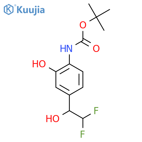 tert-butyl N-4-(2,2-difluoro-1-hydroxyethyl)-2-hydroxyphenylcarbamate structure