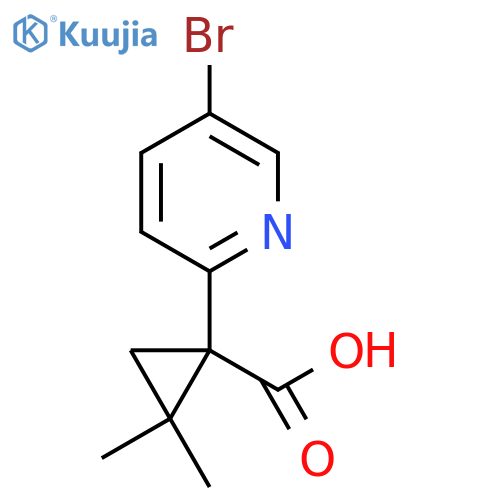 1-(5-bromopyridin-2-yl)-2,2-dimethylcyclopropane-1-carboxylic acid structure