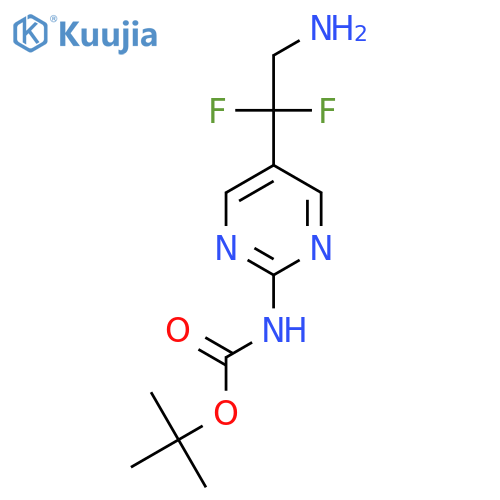 tert-butyl N-5-(2-amino-1,1-difluoroethyl)pyrimidin-2-ylcarbamate structure
