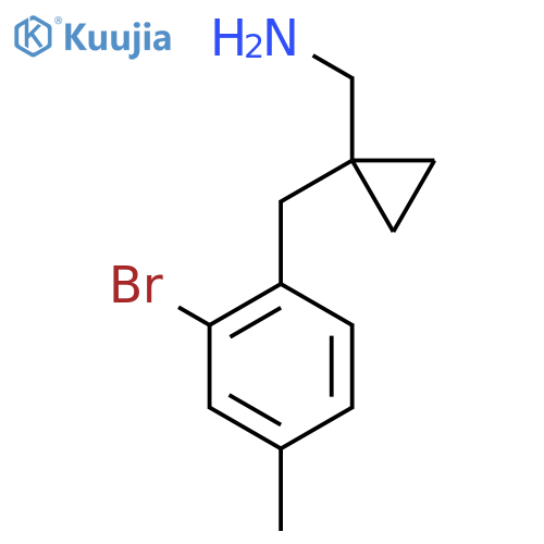 {1-(2-bromo-4-methylphenyl)methylcyclopropyl}methanamine structure