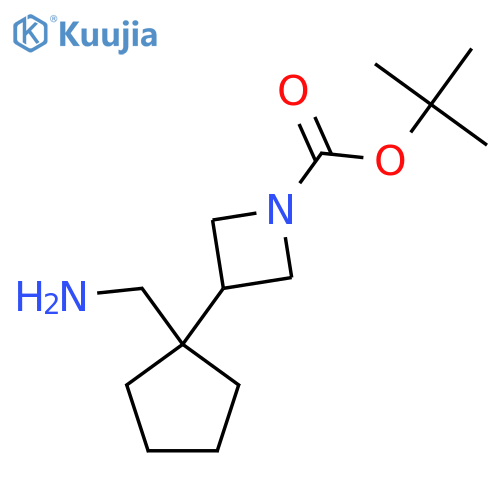 tert-butyl 3-1-(aminomethyl)cyclopentylazetidine-1-carboxylate structure