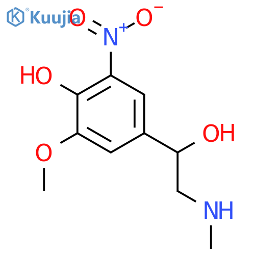 4-1-hydroxy-2-(methylamino)ethyl-2-methoxy-6-nitrophenol structure