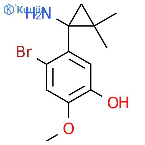 5-(1-amino-2,2-dimethylcyclopropyl)-4-bromo-2-methoxyphenol structure
