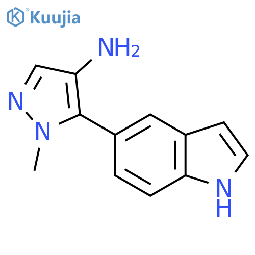 5-(1H-indol-5-yl)-1-methyl-1H-pyrazol-4-amine structure