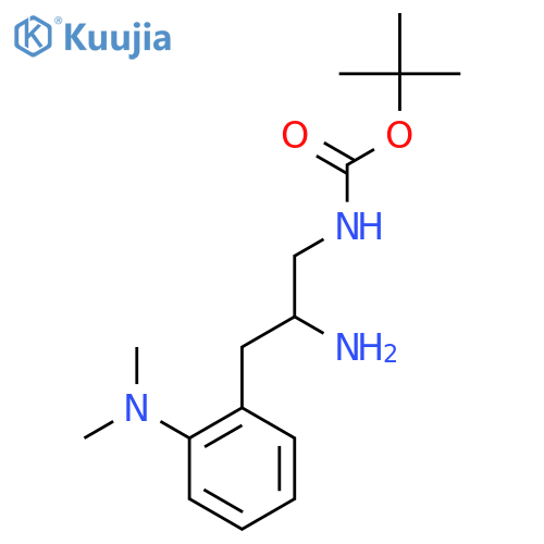 tert-butyl N-{2-amino-3-2-(dimethylamino)phenylpropyl}carbamate structure