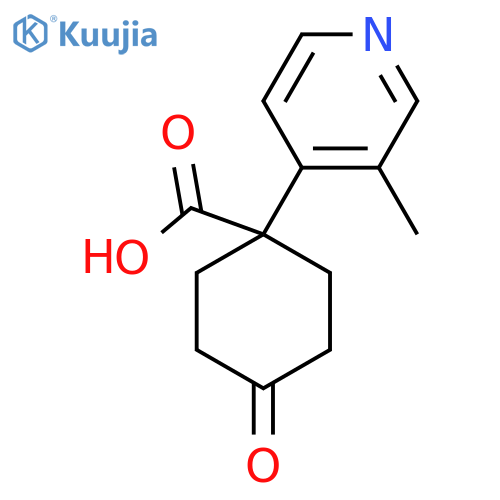 1-(3-methylpyridin-4-yl)-4-oxocyclohexane-1-carboxylic acid structure