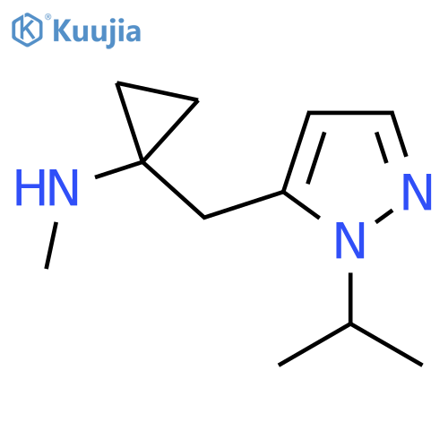 N-methyl-1-{1-(propan-2-yl)-1H-pyrazol-5-ylmethyl}cyclopropan-1-amine structure