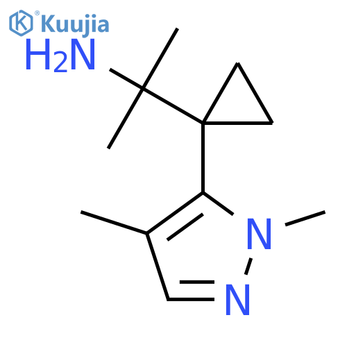 2-1-(1,4-dimethyl-1H-pyrazol-5-yl)cyclopropylpropan-2-amine structure