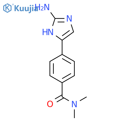 4-(2-amino-1H-imidazol-5-yl)-N,N-dimethylbenzamide structure