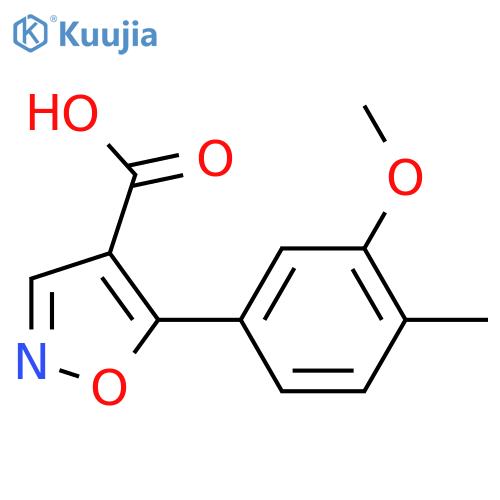5-(3-methoxy-4-methylphenyl)-1,2-oxazole-4-carboxylic acid structure
