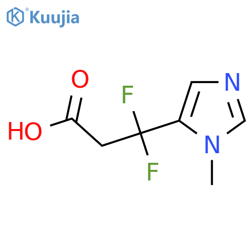 3,3-difluoro-3-(1-methyl-1H-imidazol-5-yl)propanoic acid structure