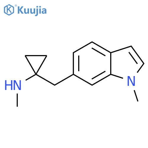 N-methyl-1-(1-methyl-1H-indol-6-yl)methylcyclopropan-1-amine structure