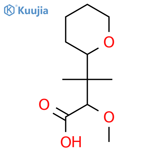 2-methoxy-3-methyl-3-(oxan-2-yl)butanoic acid structure