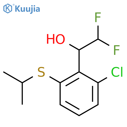 1-2-chloro-6-(propan-2-ylsulfanyl)phenyl-2,2-difluoroethan-1-ol structure